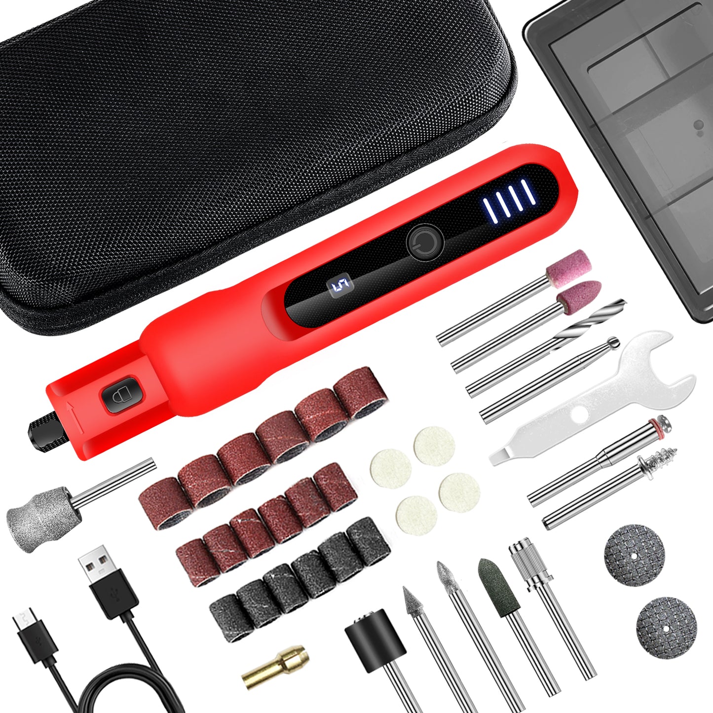 Phalanx Rotary Tool - 3.7V Cordless Rotary Tool Kit LED Ring Work Light(Designed for pets)