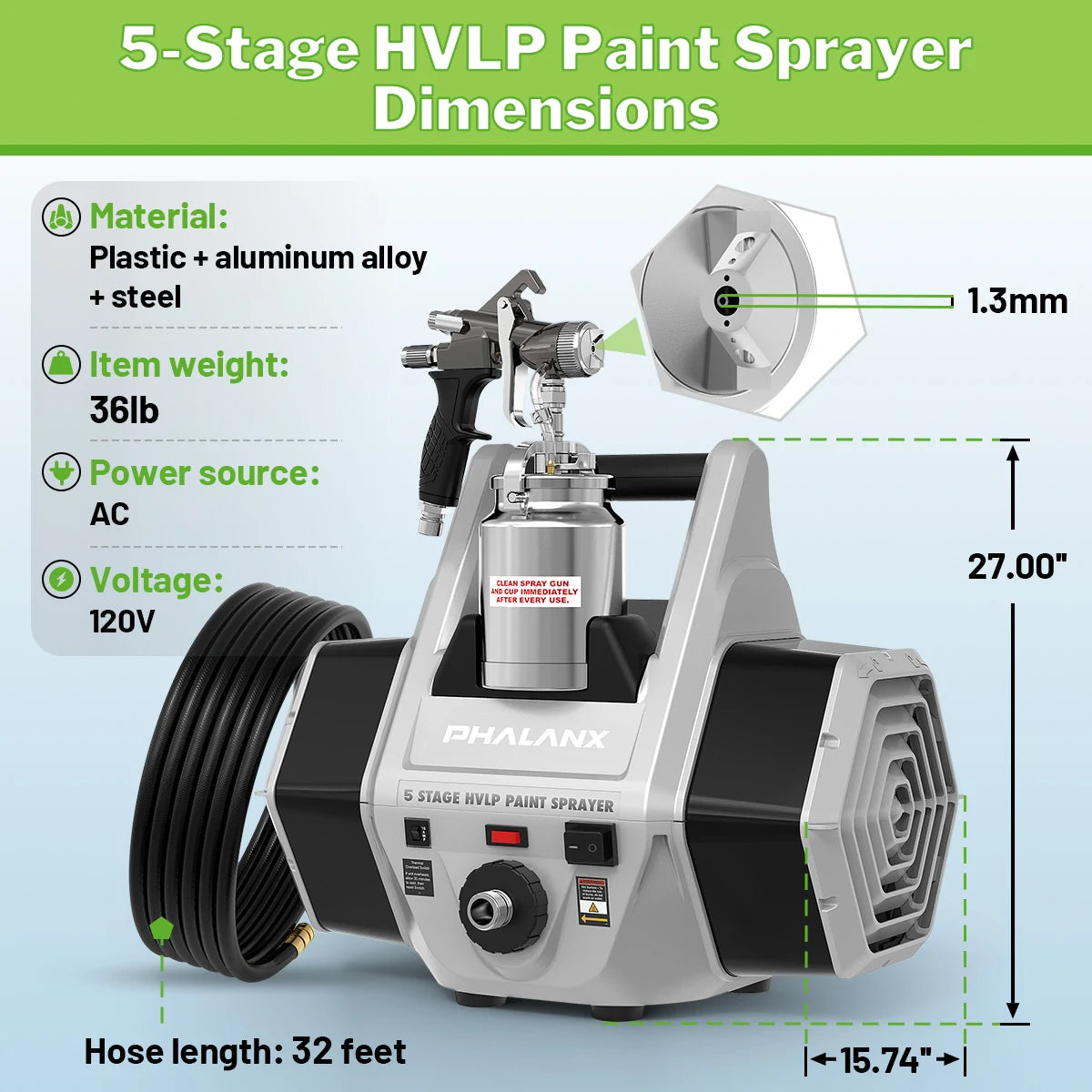 Phalanx 5.0 HVLP Paint Sprayer