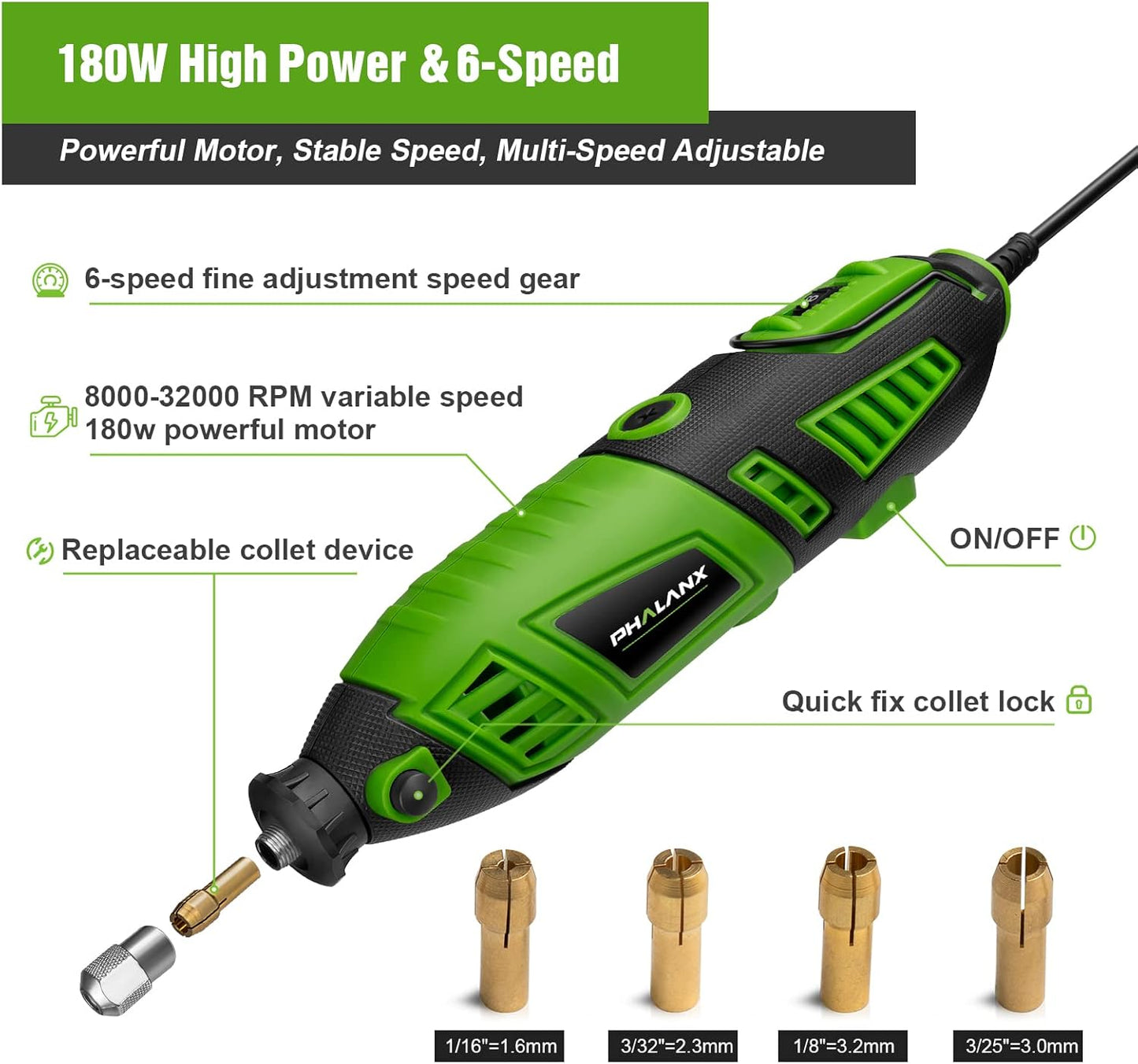 Phalanx 180W Rotary Tool Kit