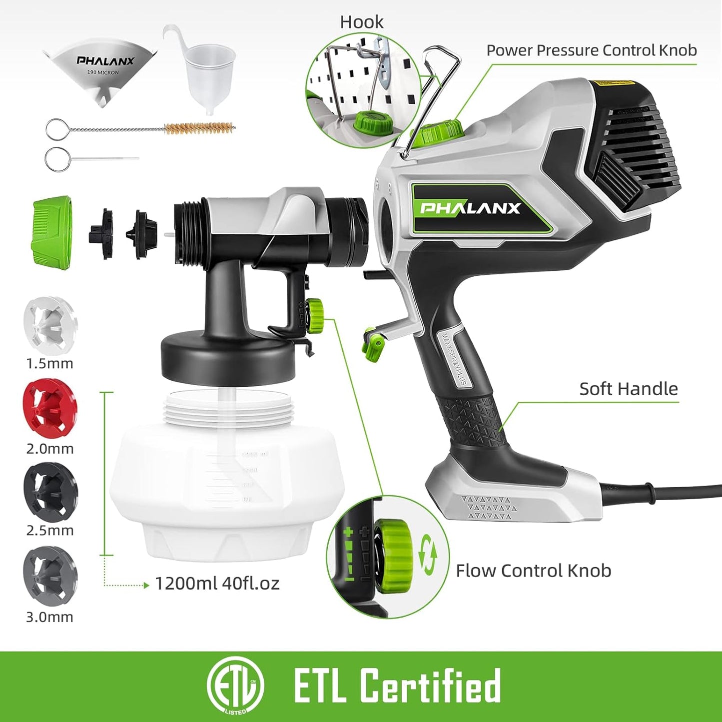 Phalanx Handheld Paint sprayer HVLP Electric Spray