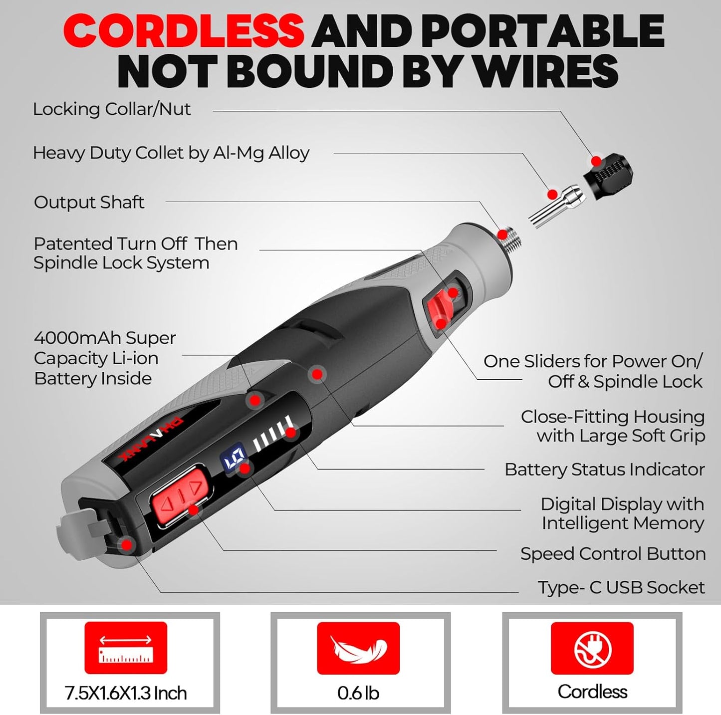 Phalanx Rotary Tool - 4V Rotary Tool Cordless