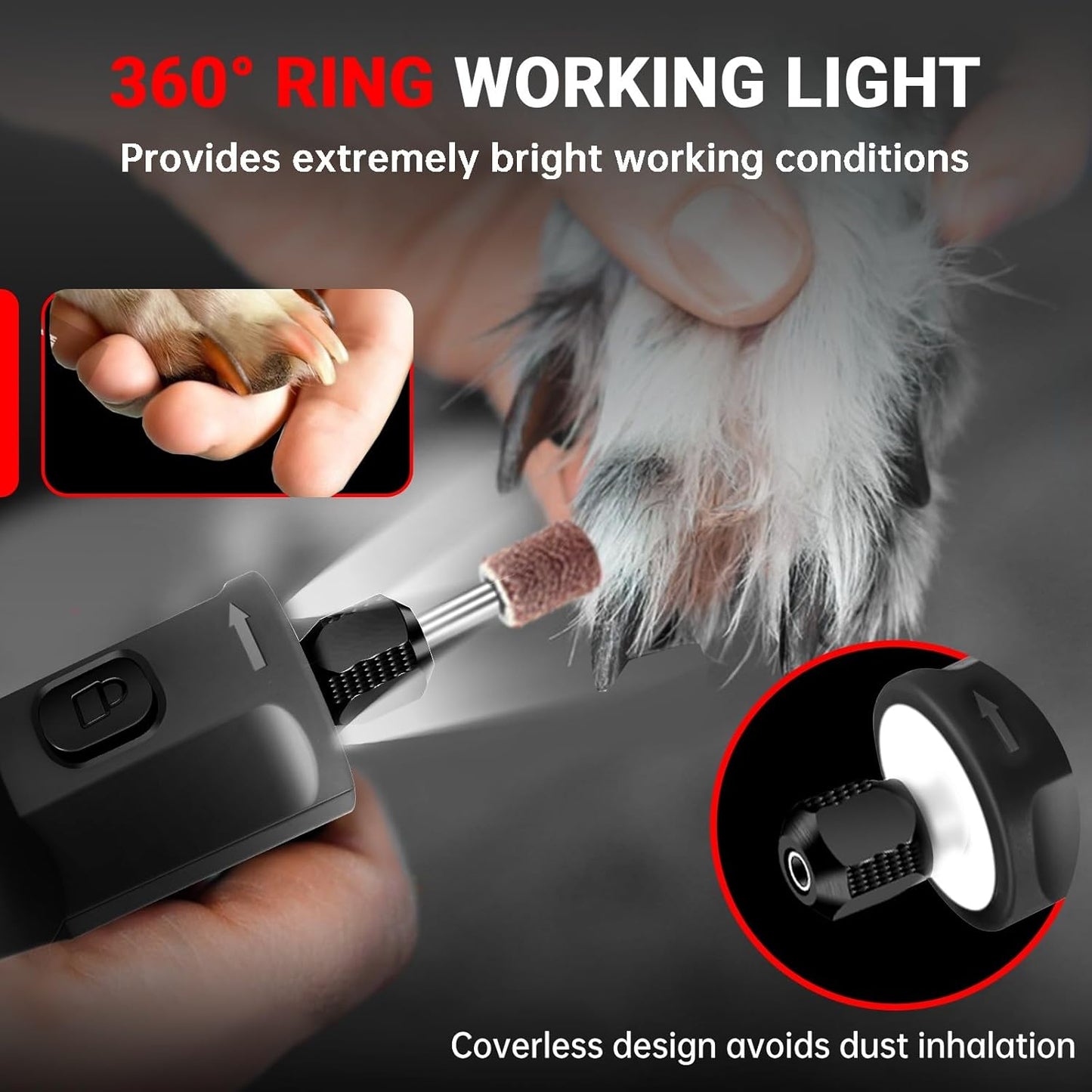 Phalanx Rotary Tool - 3.7V Max Cordless Rotary Tool Kit LED Ring Work Light