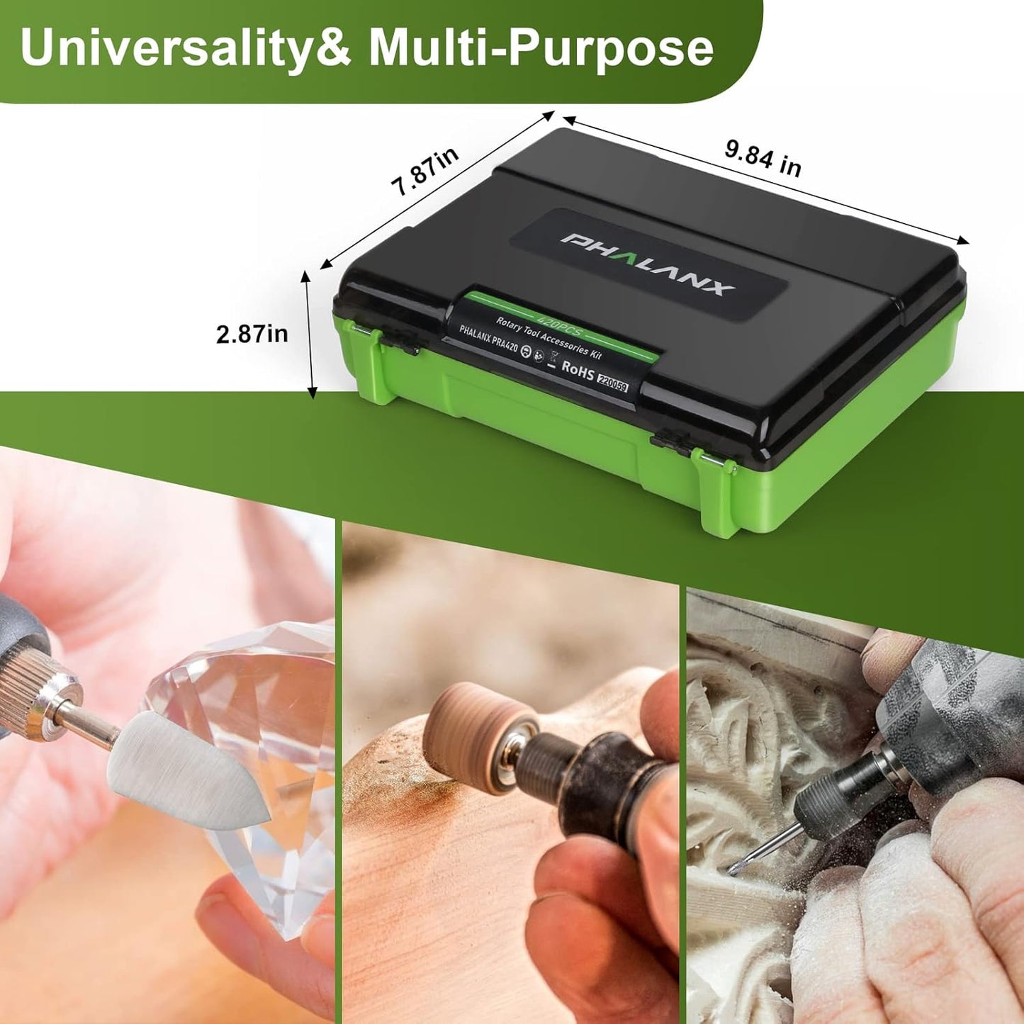 Phalanx Rotary Tool Accessory Kit, 420 Pcs Accessories Kit