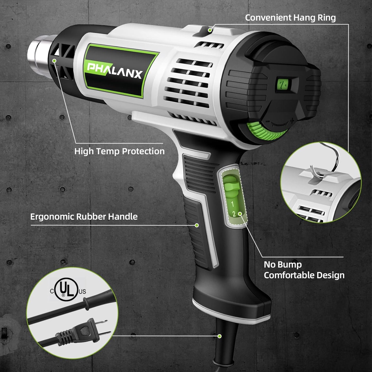 Phalanx Fast Heat Hot Air Gun