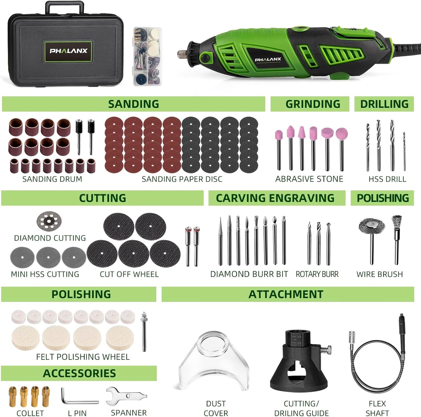 Phalanx 180W Rotary Tool Kit