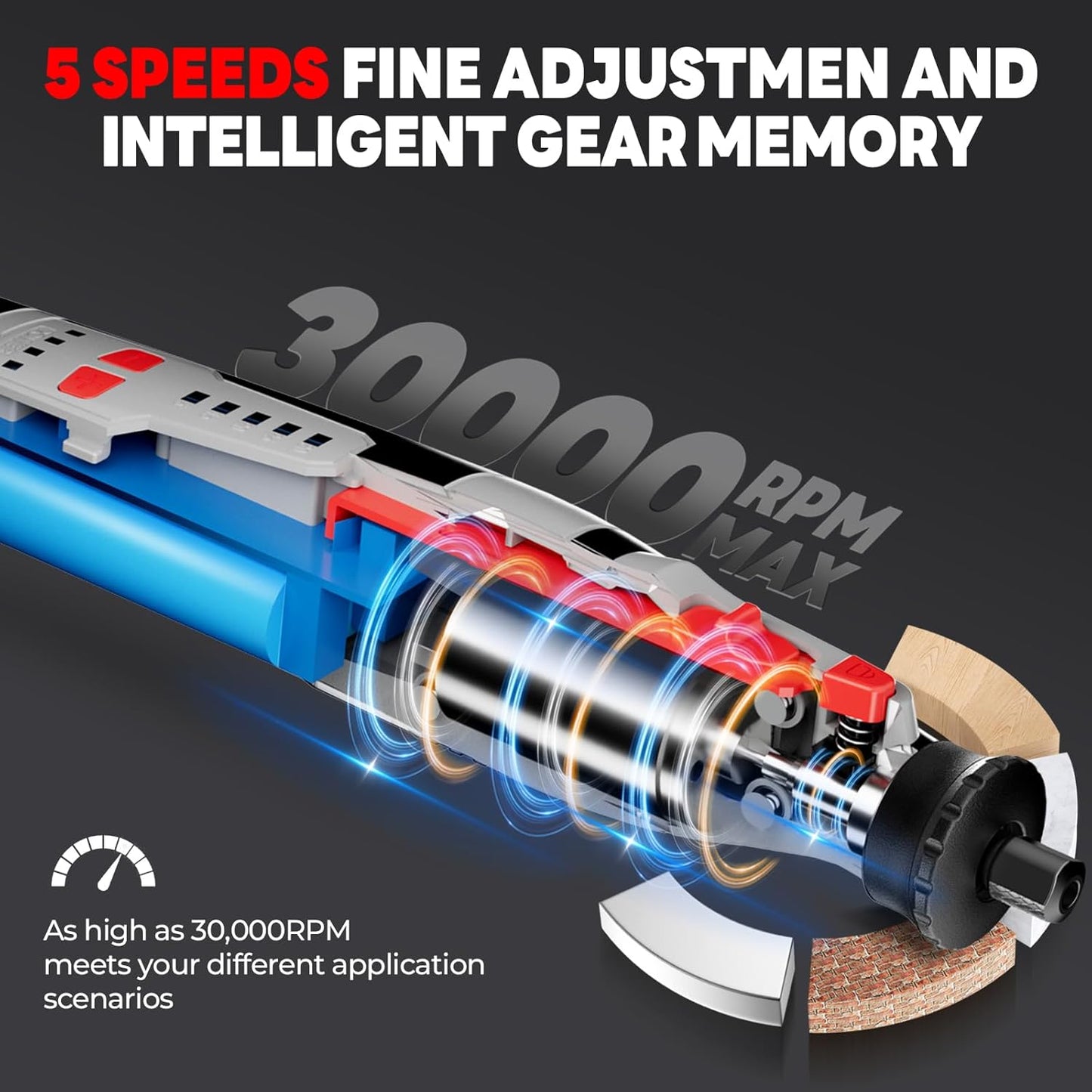 Phalanx 8V Rotary Tool 2 Shield Attachments & Suitcase