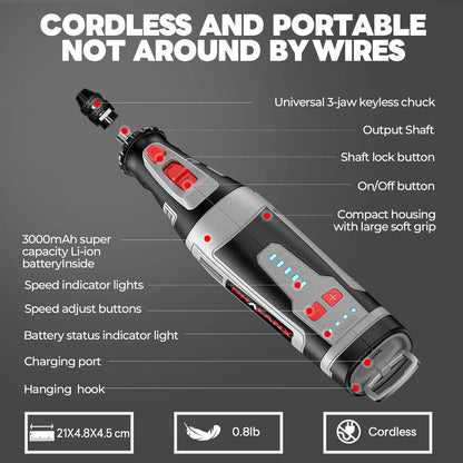 Phalanx 8V Rotary Tool 2 Shield Attachments & Suitcase