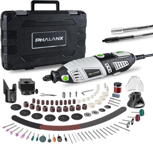Phalanx 180W Rotary Tool Kit (Deluxe Set) 6 Variable Speed with Flex Shaft