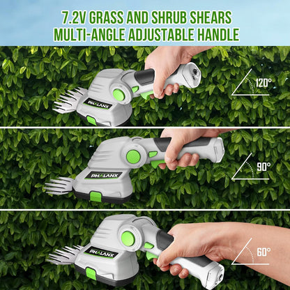 Phalanx Cordless Grass Shears 2-in-1 Handheld Hedge Trimmer
