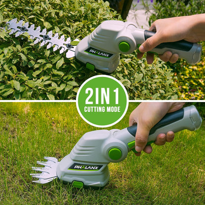 Phalanx Cordless Grass Shears 2-in-1 Handheld Hedge Trimmer